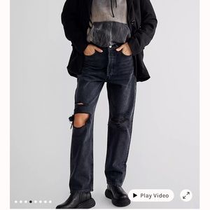 AGOLDE 90’s fit black distressed jeans